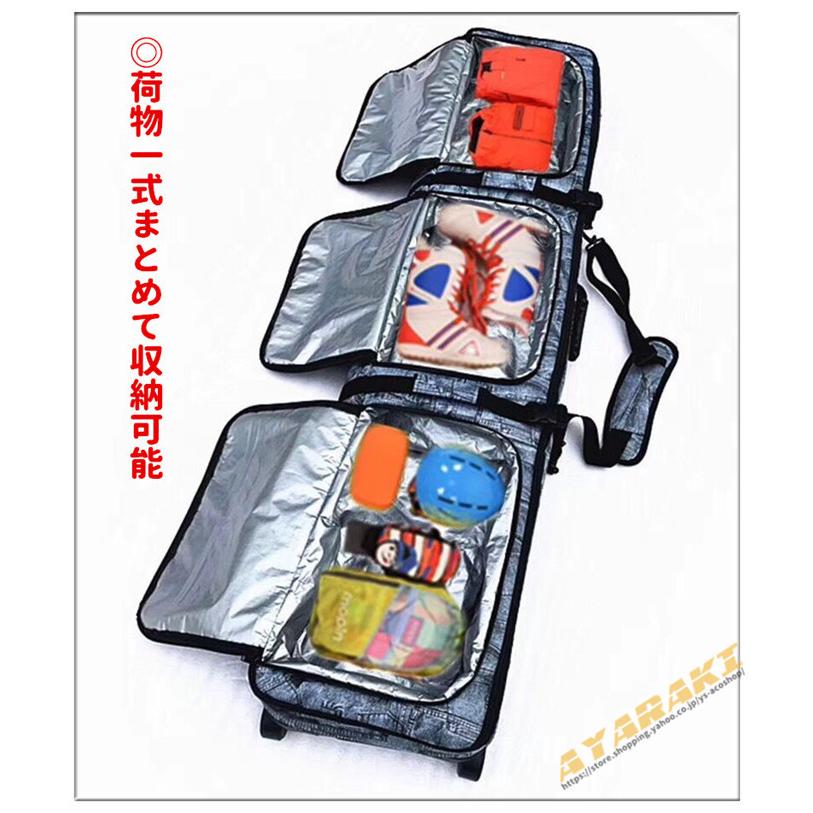 スノーボードケース キャスター 付き オールインワン 大容量収納 4WAY 前面3ポケット ボードケース スノーボード ウェア ボード ブーツ ゴーグル など収納可 