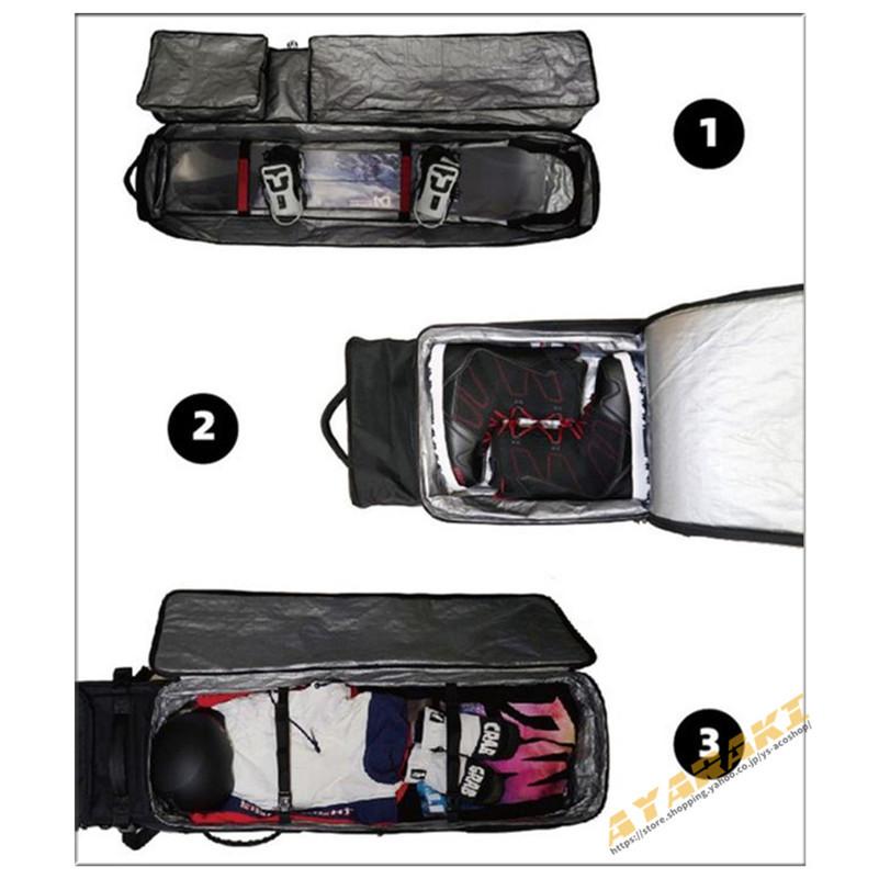 スノーボードケース キャスター 付き オールインワン 大容量収納 3WAY ボードケース スノーボード ウェア ボード ブーツ ゴーグル など収納可 