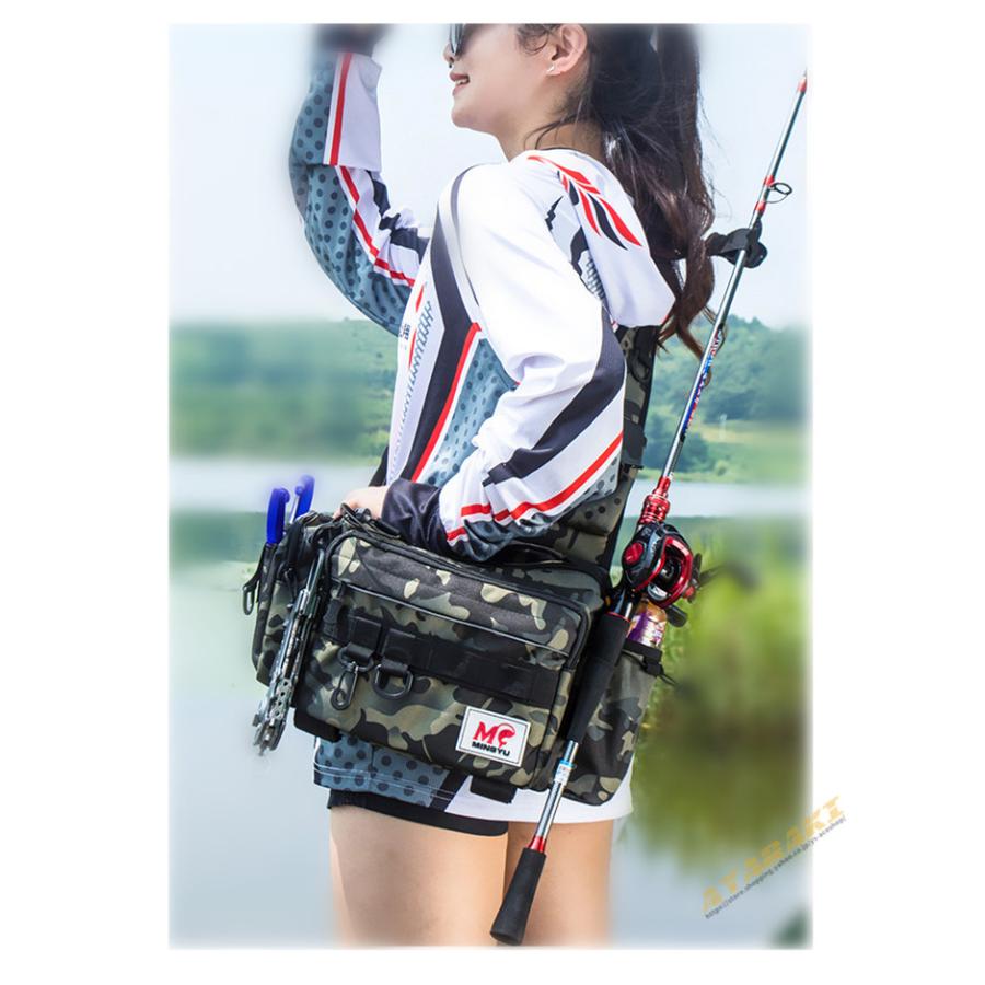 マルチフィッシングバック フィッシングバッグ タックルバッグ ヒップバッグ ショルダーバッグ ルアーケース 釣りバック 大容量 多機能 防水
