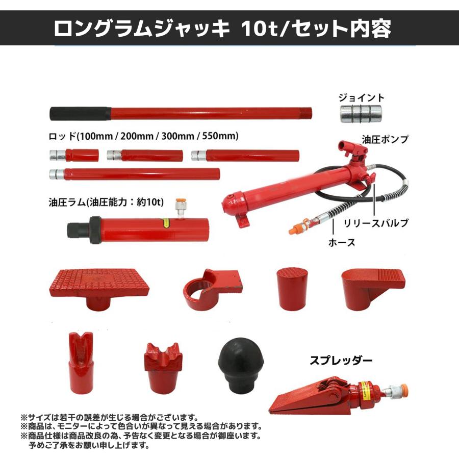ロングラムジャッキ 能力10t ジャッキ 油圧ジャッキ ポートパワー