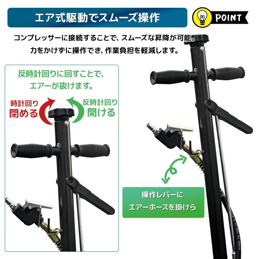エアーハイドロリックトラックジャッキ 22t アタッチメント交換式 4 