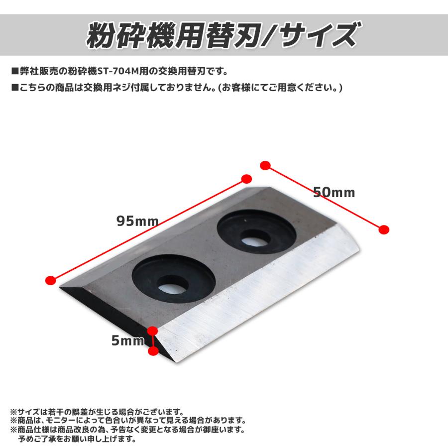 エンジン式粉砕機用替刃 2枚セット ウッドチッパー 替刃 カッター 粉砕