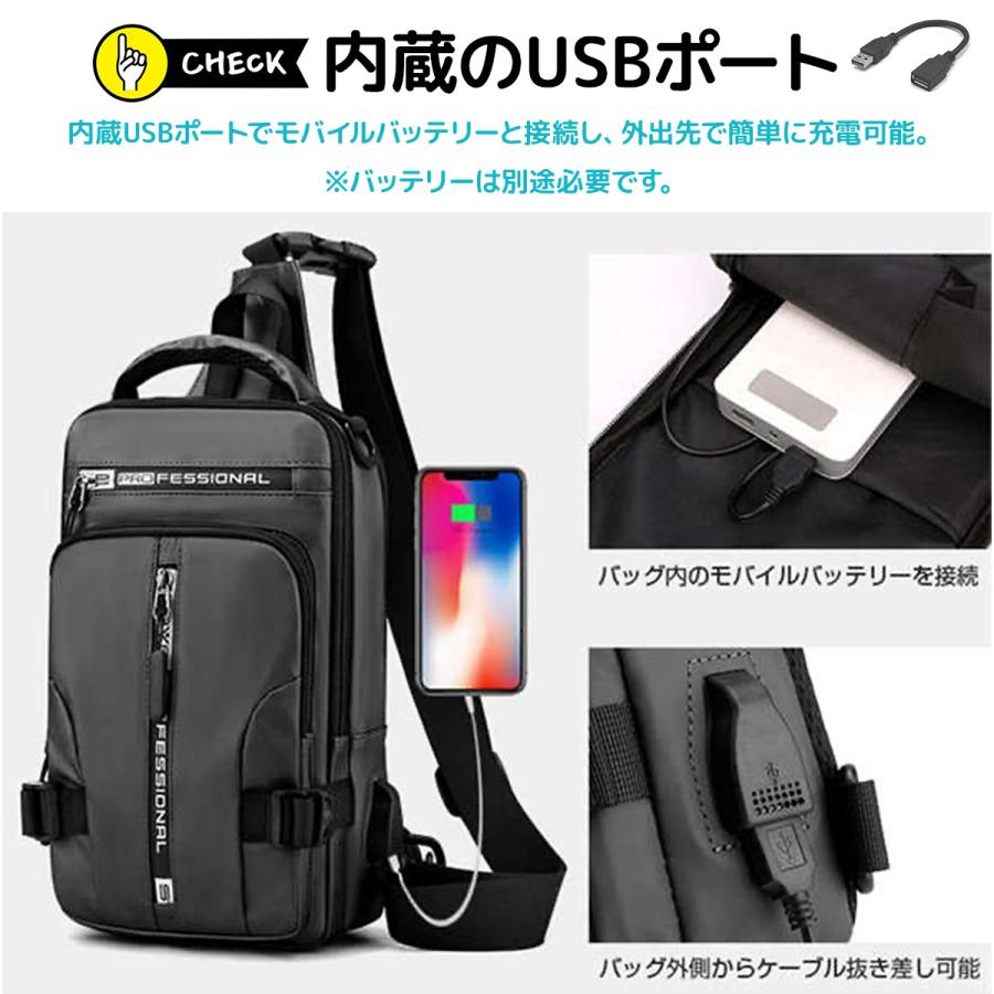 レディース 4WAYボディバッグ ショルダーバッグ リュックサック USB 