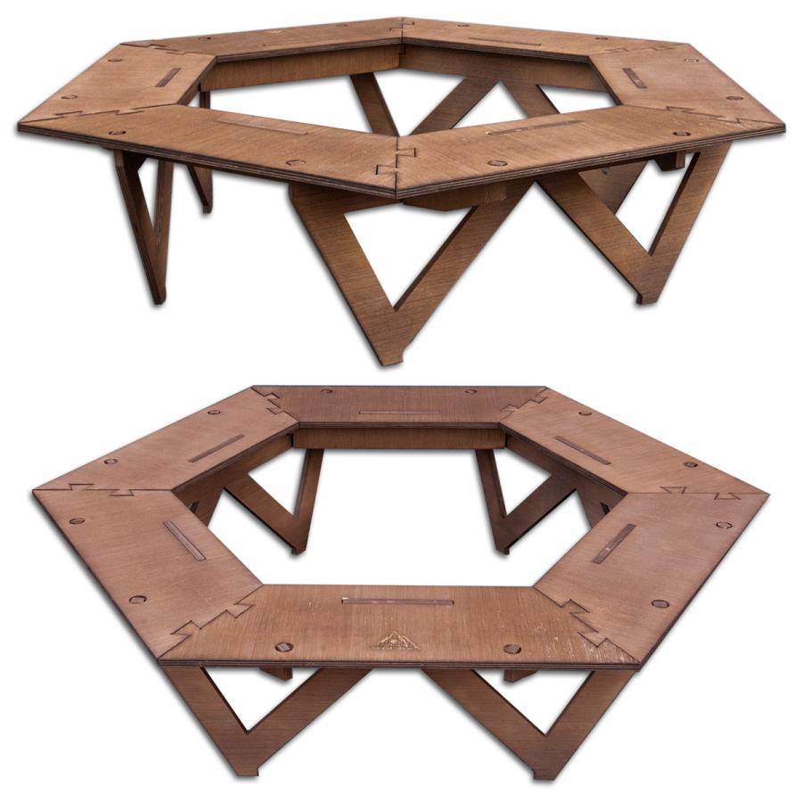 激安ヘキサゴンテーブル バーベキューテーブル ウッドデッキ