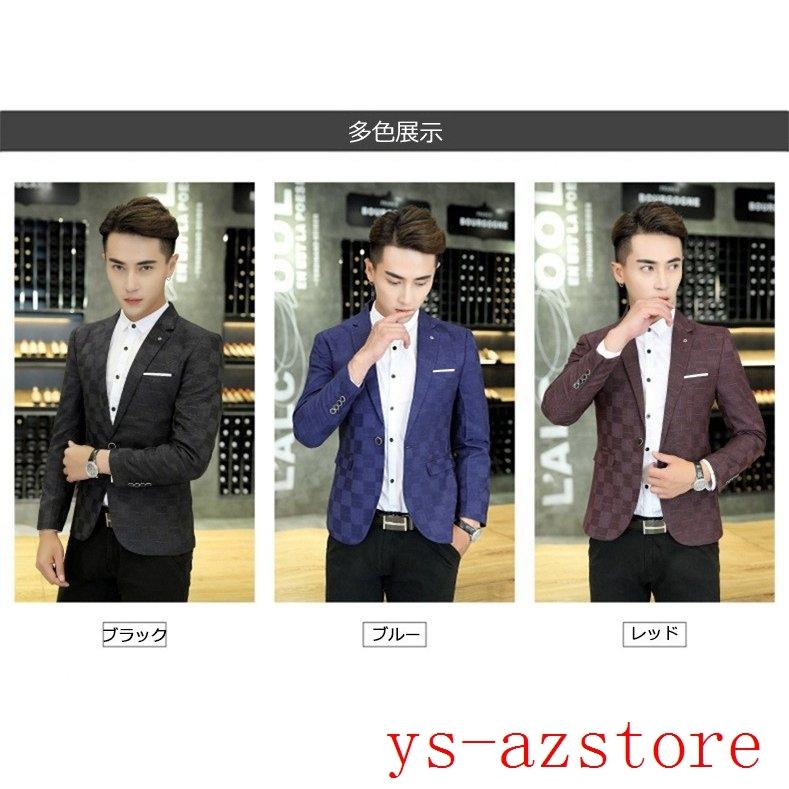 超安い チェック柄 スーツ ブレザー ジャケット テーラード メンズ テーラードジャケット コート Jacket 紳士用 ビジネス メンズ テーラード ジャケット 長袖 秋 春 細身 Jacket アウター 通勤 紳士用 ビジネス ジャケット
