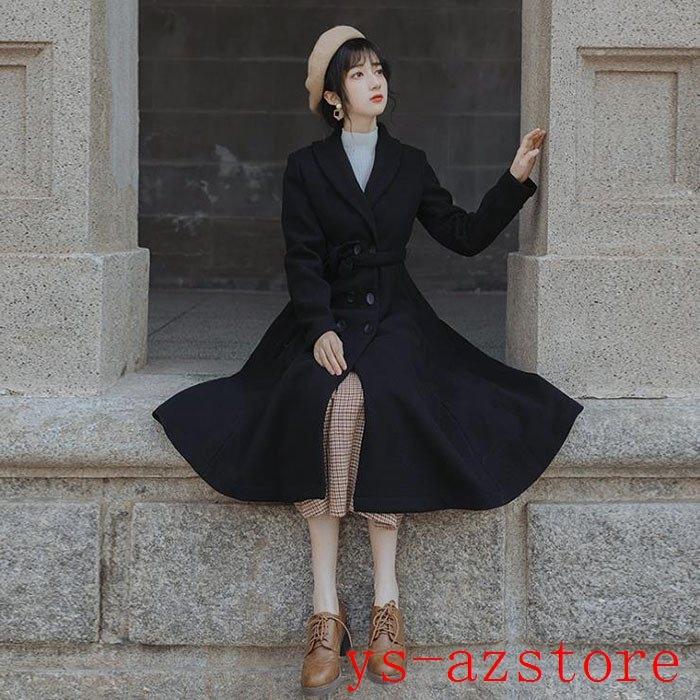 チェスターコート 通勤 レディース 大きいサイズ ピーコート レディースファッション ロング丈 秋冬アウター 無地 通勤 Azstore ファッション レディース 22秋冬新作 ウールコート ジャケット Az 2905wsedr
