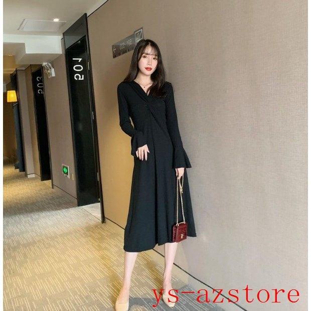 22新春福袋 可愛い フレア Vネックワンピース 50代 40代 ロングワンピース レディース ワンピース ワンピ コーデ 秋 着痩せ ワンピース カラー ブラック Www We Job Com