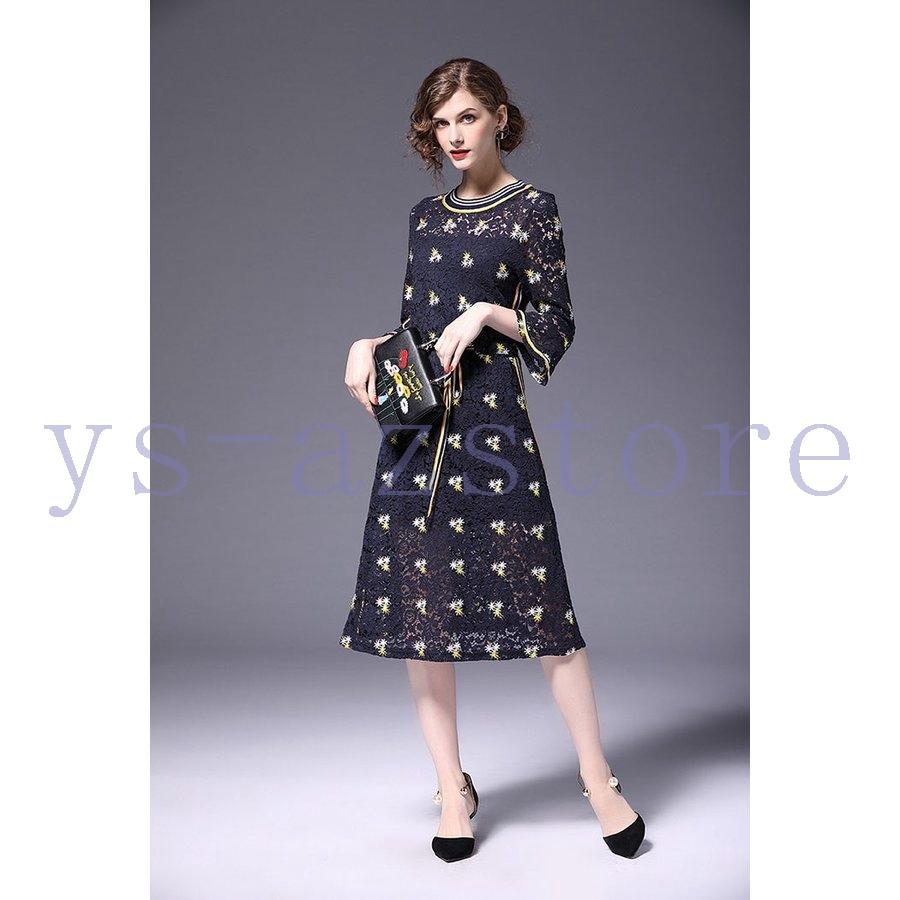 数々の賞を受賞 レディース 結婚式 ワンピース フレア レディース レースワンピース 結婚式 ワンピース ワンピース 18春夏新作 チュニック フレアワンピース レースワンピース ワンピース 膝丈 七分丈 ワンピース チュニック