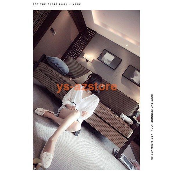 シャツ ブラウス レディース シフォン 透け感 シワになりにくい 長袖 ドロップショルダー ゆったり 大き 送料無料