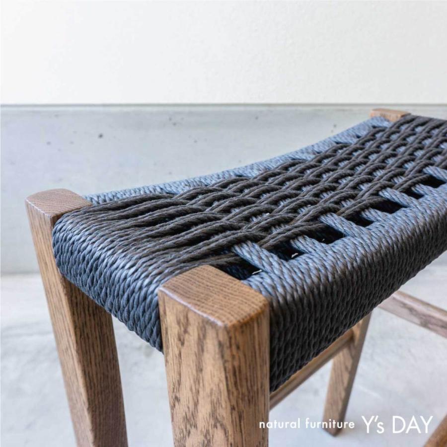 manuf 無垢材 オーク ペーパーコード PCハイスツール MS-04 木製 椅子