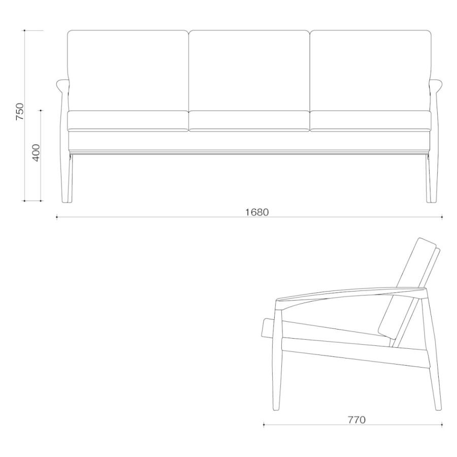 ペーパーナイフ paper knife sofa 宮崎椅子製作所 ソファ 3人掛け 3P パーソナルチェア 国産 日本製 天然 無垢材 おしゃれ カイ クリスチャンセン_16