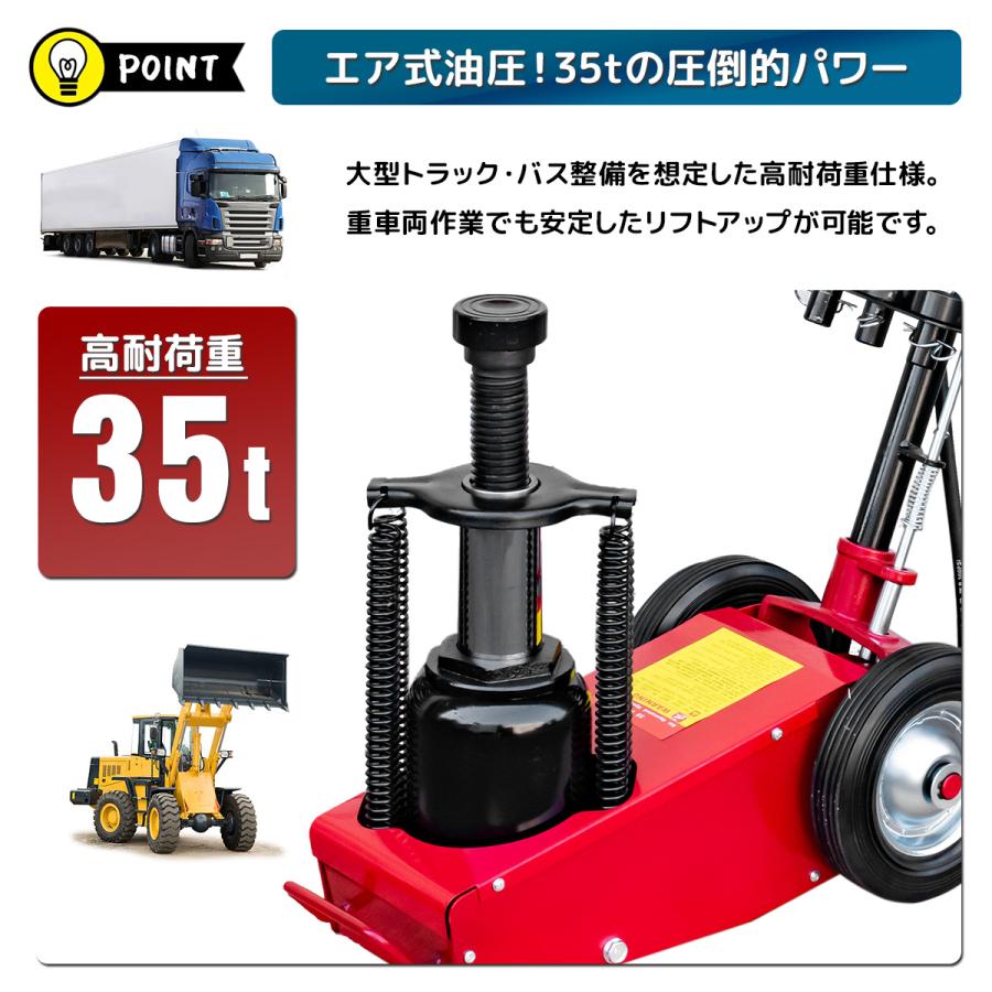 エアーハイドロリックトラックジャッキ 35t アタッチメント交換式 4 