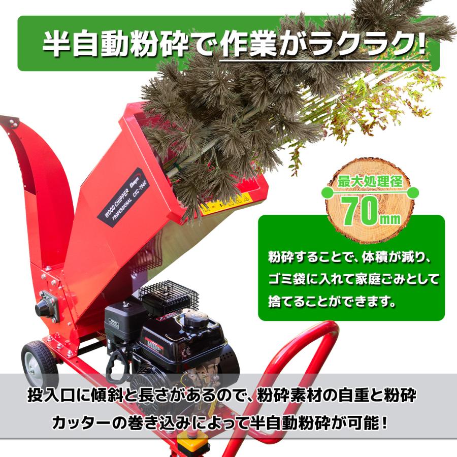 特別企画 即納大型粉砕機 7.5馬力 ウッドチッパーシュレッダー 粉砕
