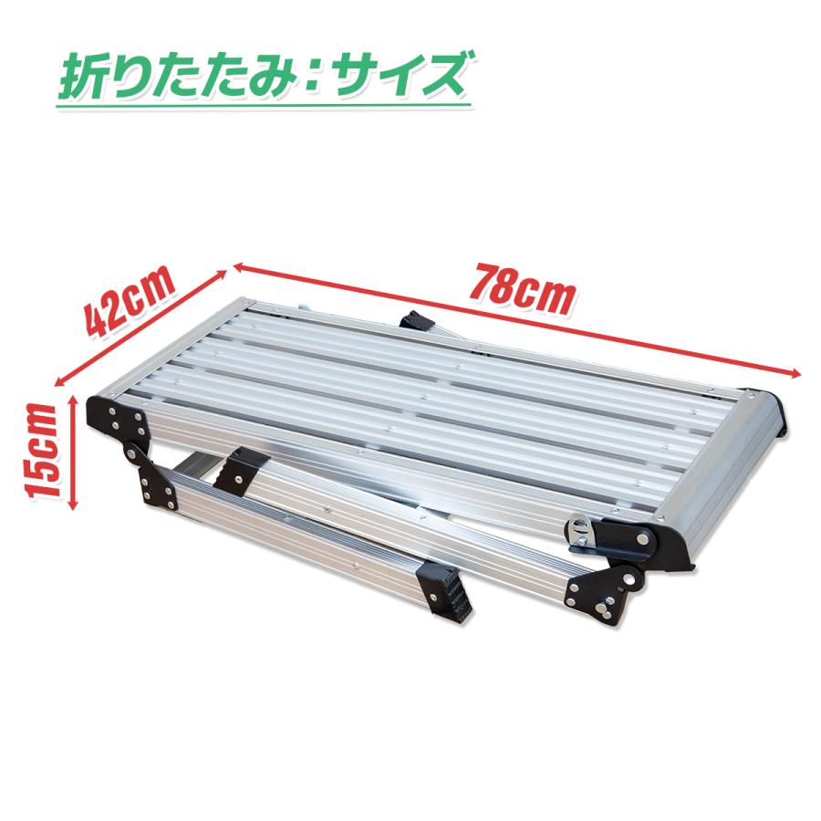 アルミ作業台 脚立 足場 洗車台 耐荷重150kg ミニバン 便利 ステップ