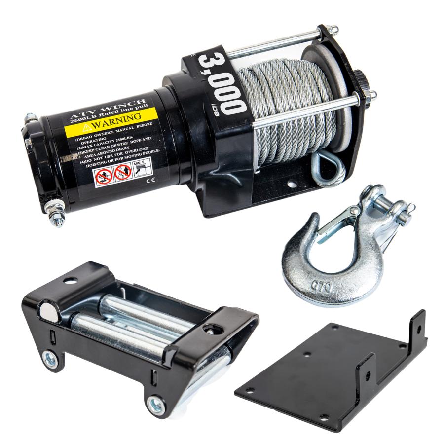 車載用ウインチ DC12V 3000LBS(1361Kg) 電動ウインチ リモコン付き