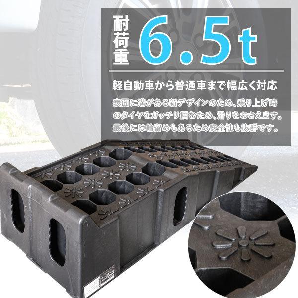 カースロープ 樹脂製 タイヤスロープ 耐荷重6500kg (2台使用 