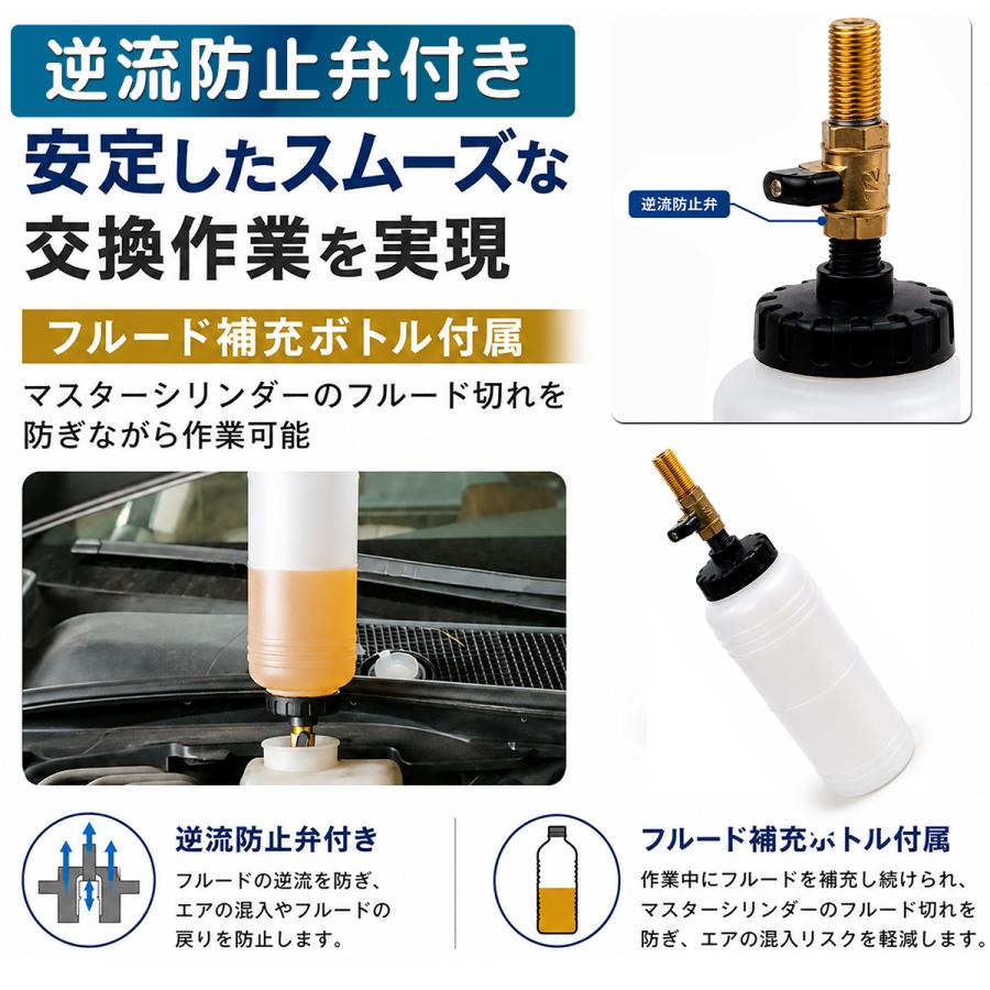 ワンマンブレーキブリーダー ブレーキフルードブリーダー エアー式 負