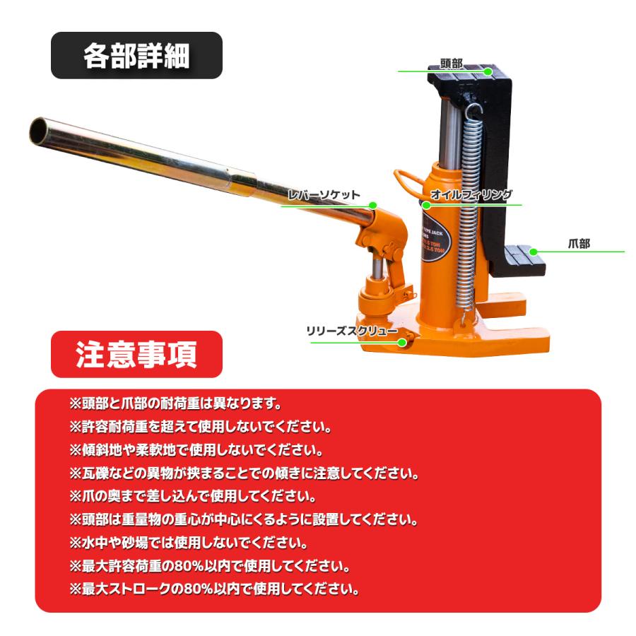 ジャッキ 爪ジャッキ 油圧ジャッキ 2.5トン ヘッド部5トン 油圧 ジャッキ 爪ジャッキ 油圧ジャッキ 2.5トン ヘッド部5トン 油圧