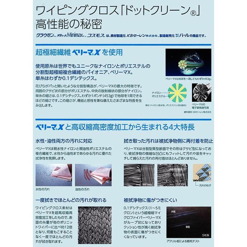 ワイピングクロス 抗菌防臭加工 メガネ拭き ットクリーン クラウゼン AMB40 グラスグリーン 24562|ys-kodawari|03