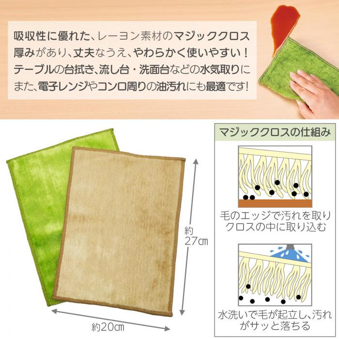 マジッククロス テーブルの台拭き 流し台 洗面台 水気取り マジッククロス2色セット ワイズのこだわりネットショップ 通販 Yahoo ショッピング