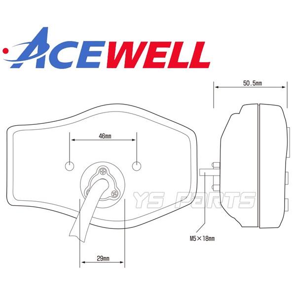 正規品 ACEWELL完全防水マルチメーターA 9,000rpm指針モデル BW'S125X