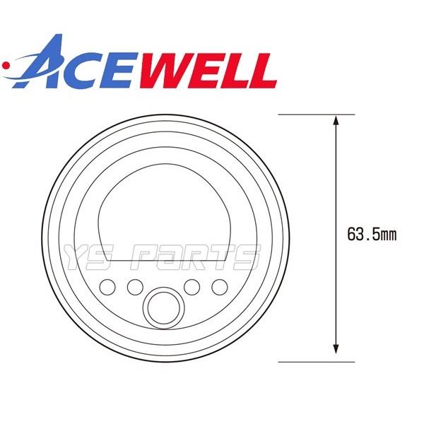 正規品 ACEWELL完全防水マルチメーター52mm径 デジタルタコメーター
