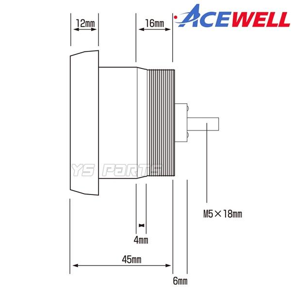 タコ 正規品]ACEWELL完全防水マルチメーター52mm径[デジタルタコ