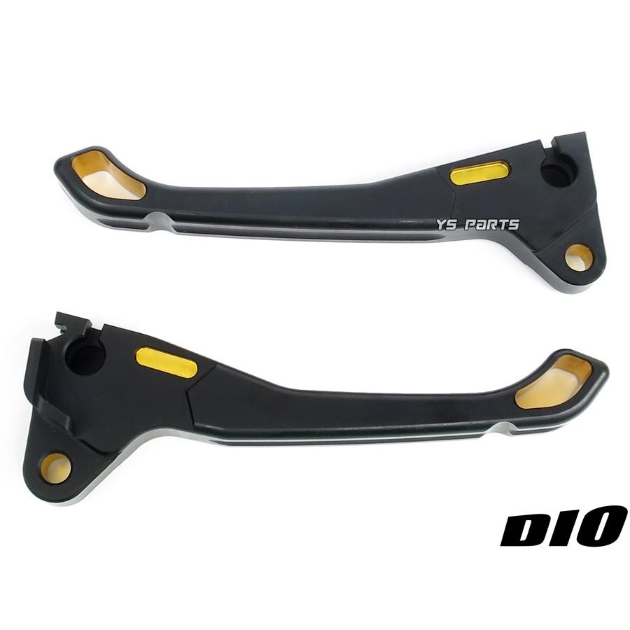 高品質]デュアルカラーアルマイトブレーキレバー左右セット 黒/金