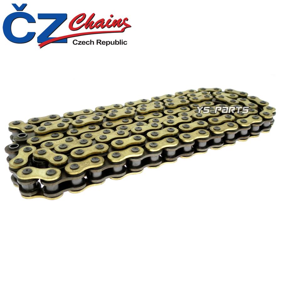 新品 ゴールドOリングチェーン520HV-120 GSX400E GSX400F 正規品]CZ Oリングゴールドチェーン520-120L GSX250コブラ