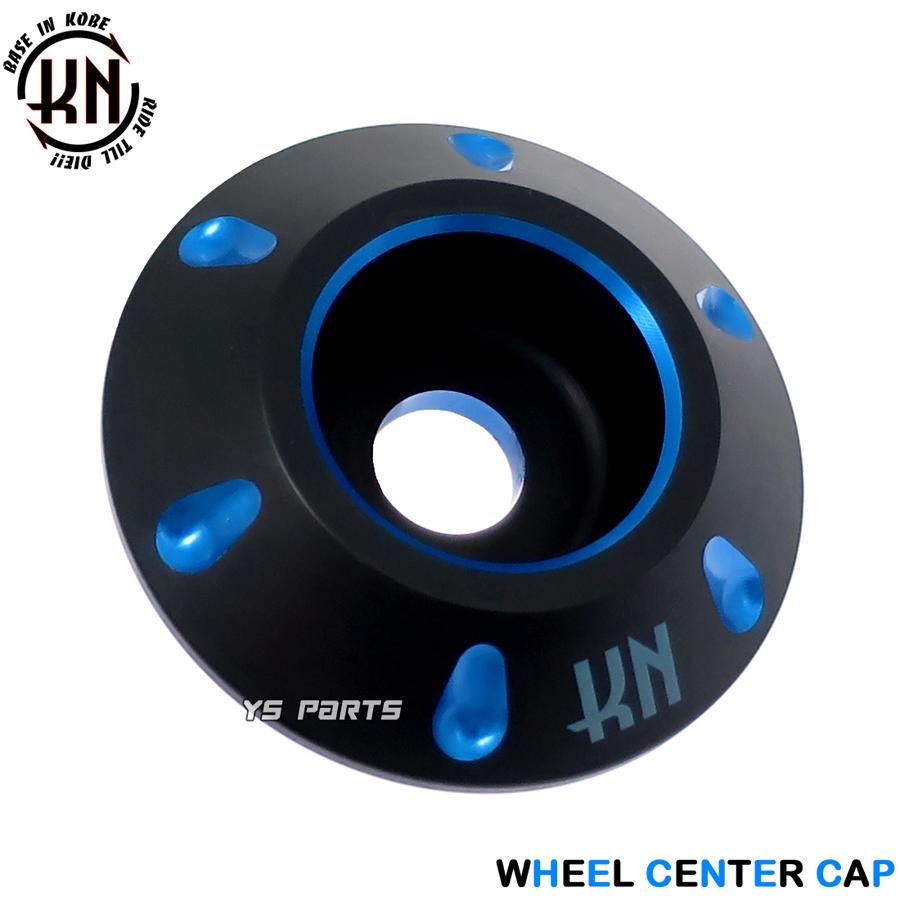 CNC削出]デュアルカラーホイールセンターキャップ黒青ライブディオST