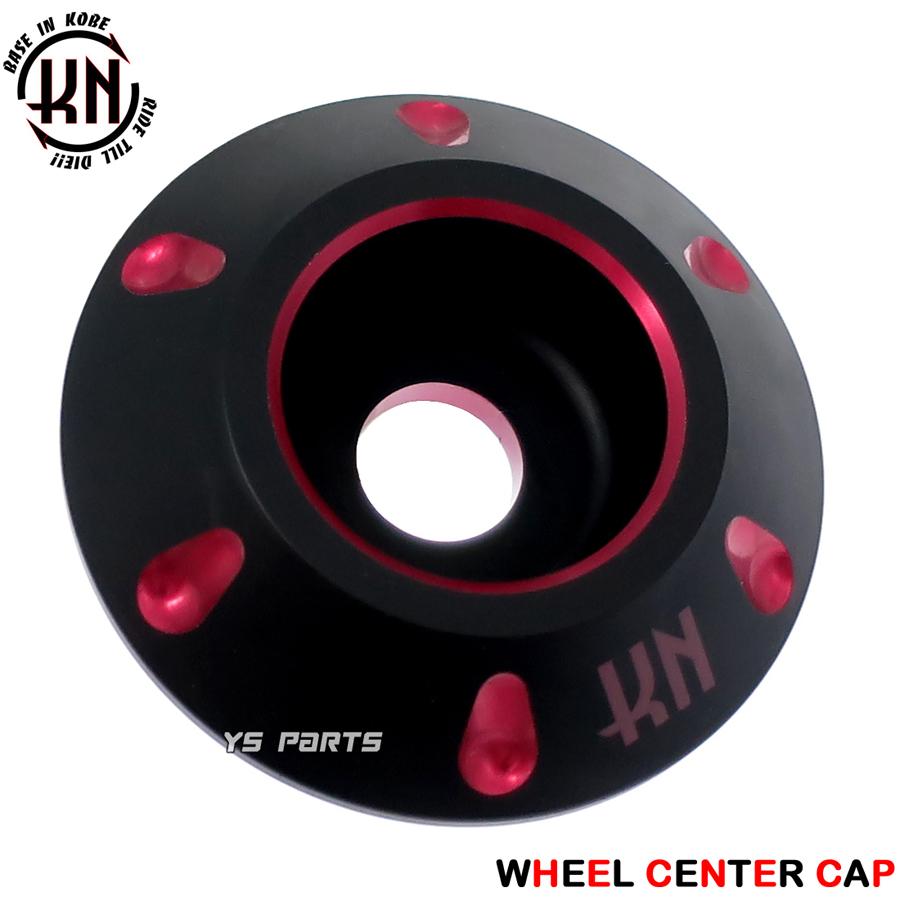CNC削出]デュアルカラーホイールセンターキャップ黒赤ライブディオST