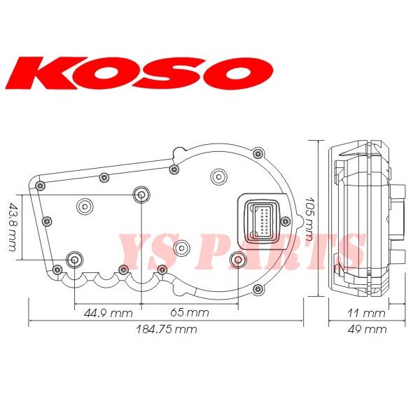 正規品 KOSO RX2+ GPメーター 15,000rpm指針モデル グース350 RGV250