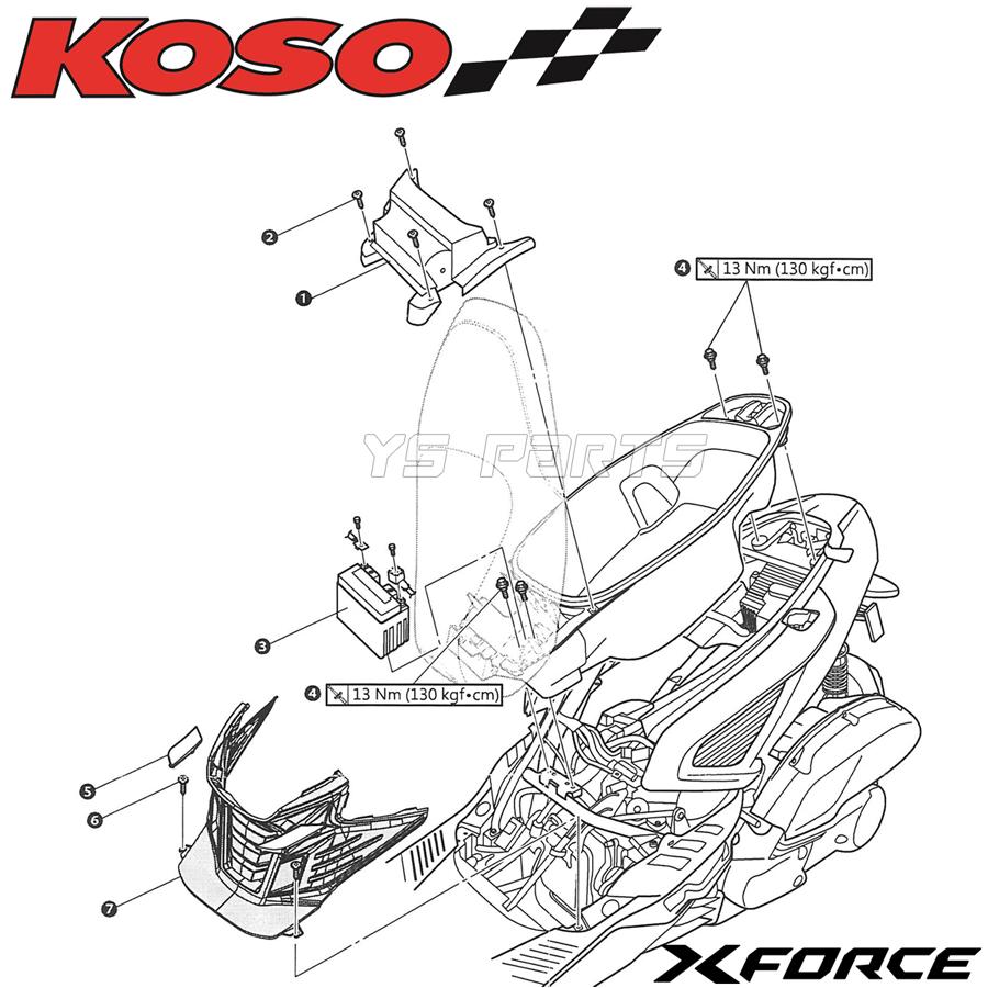 まるページ 正規品 KOSOカーボン調軽量エンジンクーリングインテークカバーFORCE2
