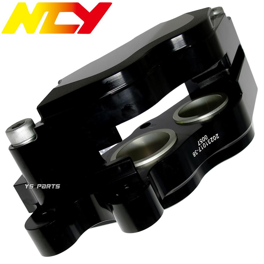 NCY 4POD鍛造CNC削出ブレーキキャリパー黒N-23左側[ブレンボ40mm NCY 4POD鍛造CNC削出ブレーキキャリパー黒N-23左側[ブレンボ40mm