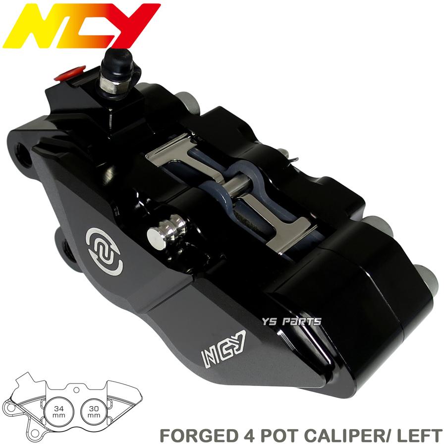NCY 4POD鍛造CNC削出ブレーキキャリパー黒N-23左側 ブレンボ40mm型
