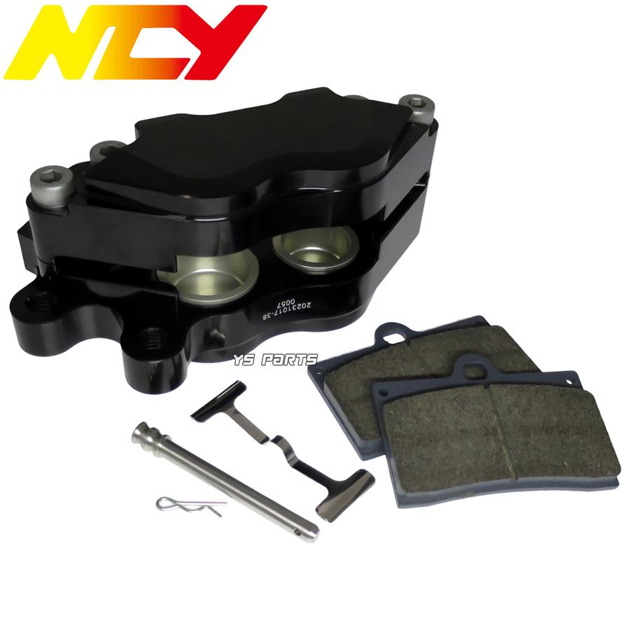 ヤマハ系ブレンボブレーキキャリパー NCY 4POD鍛造CNC削出ブレーキキャリパー黒N-23左側[ブレンボ40mm