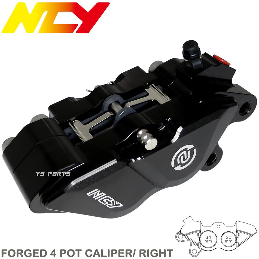 よしつね　STI ブレーキキャリパー ブレンボ黒2個セット NCY 4POD鍛造CNC削出ブレーキキャリパー黒N-23右側[ブレンボ40mm
