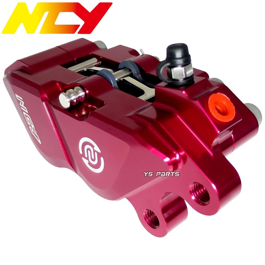 NCY 4POD鍛造CNC削出ブレーキキャリパー赤N-23左側[ブレンボ40mm