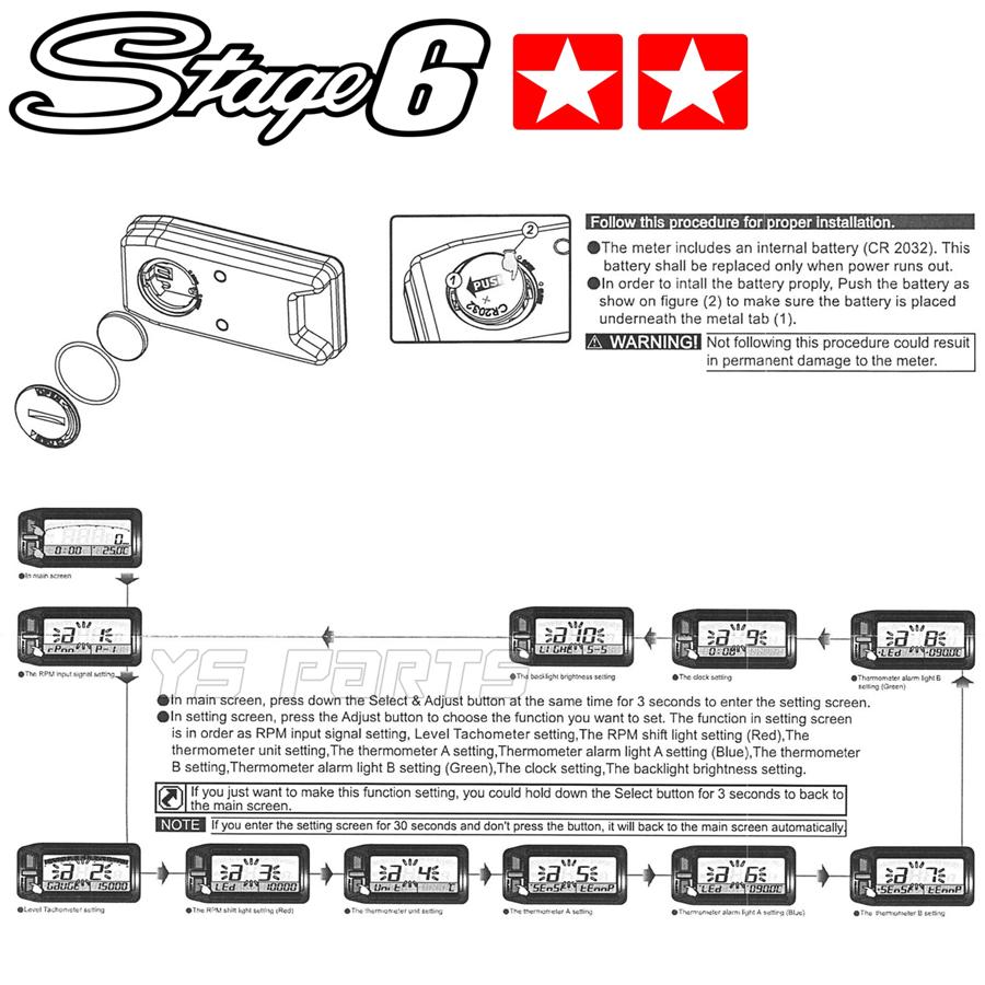 正規品】Stage6レブカウンターVer.2黒NS50F/ジャイロX/ジャイロ