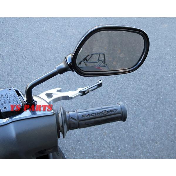 ショートミラーブラック8mm逆ネジ スーパージョグZR 3YK