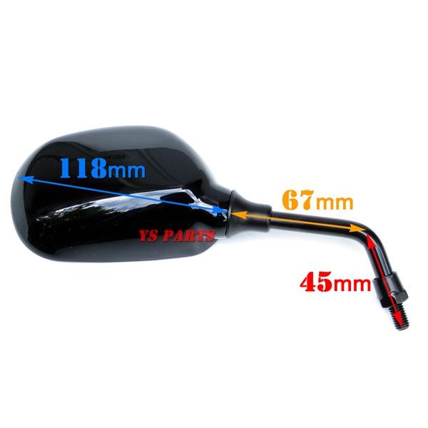 ショートミラーブラック8mm逆ネジ ボクスン 1HV ジョグ27V ジョグC