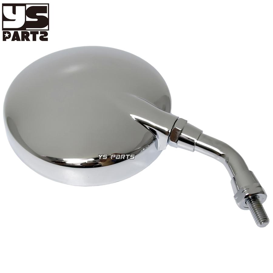左右共通形状ショートミラーVer.3 銀8mm逆ネジ スーパーカブ50