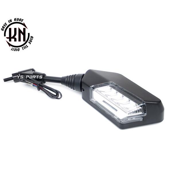 超高品質】シーケンシャルウインカー付ミラー[青デイライト]8mm