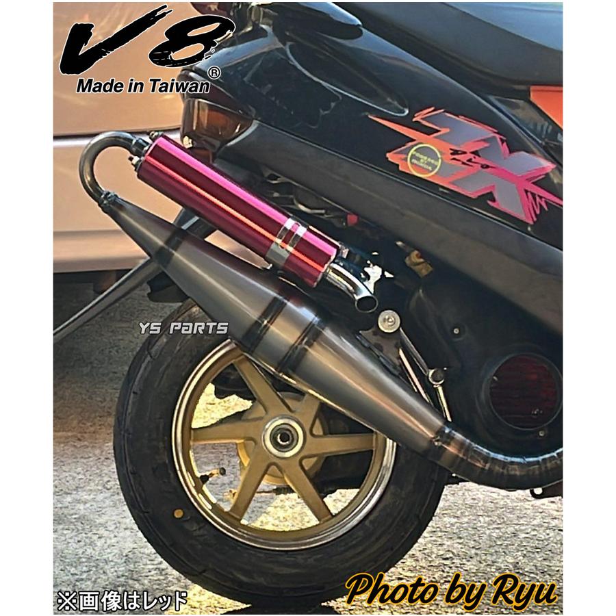 松尾さん　専用 68cc〜ボアアップ対応 高品質V8スポーツマフラー黒 スーパー