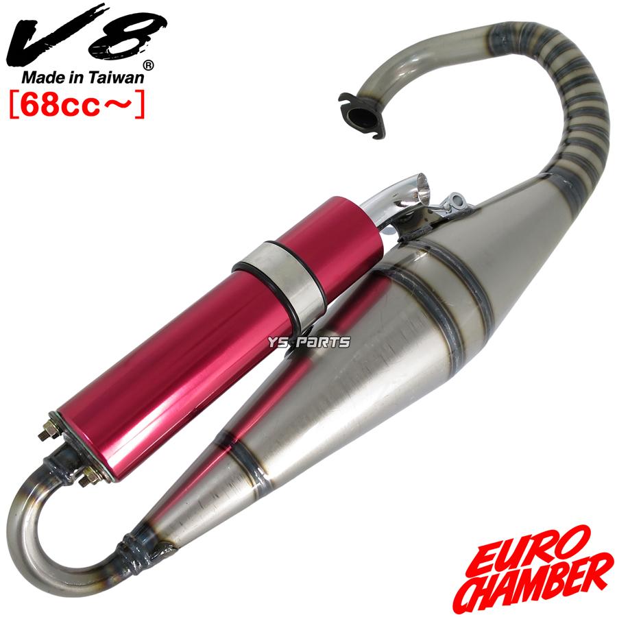 68cc〜ボアアップ対応 高品質V8スポーツチャンバー赤 ディオAF18