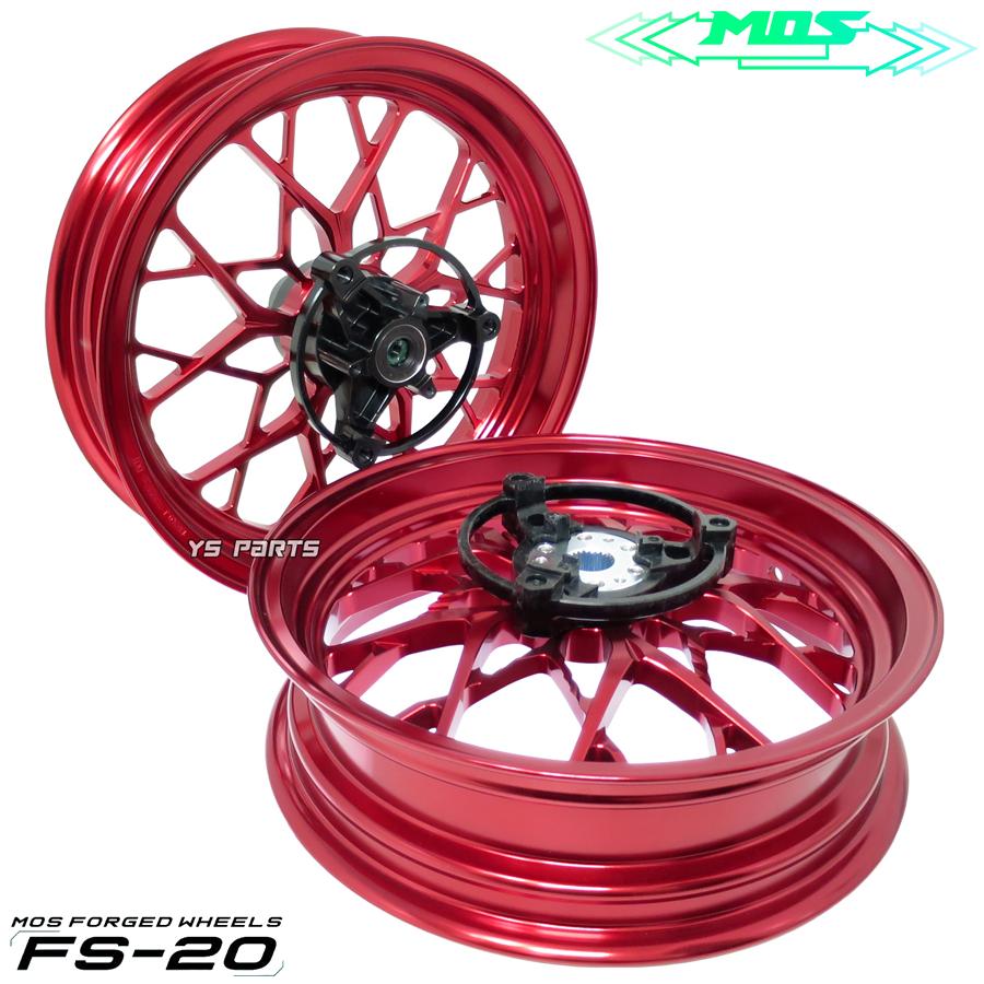 正規品]MOS FS-20 鍛造ホイール前後SET レッド Xフォース/XFORCE/X