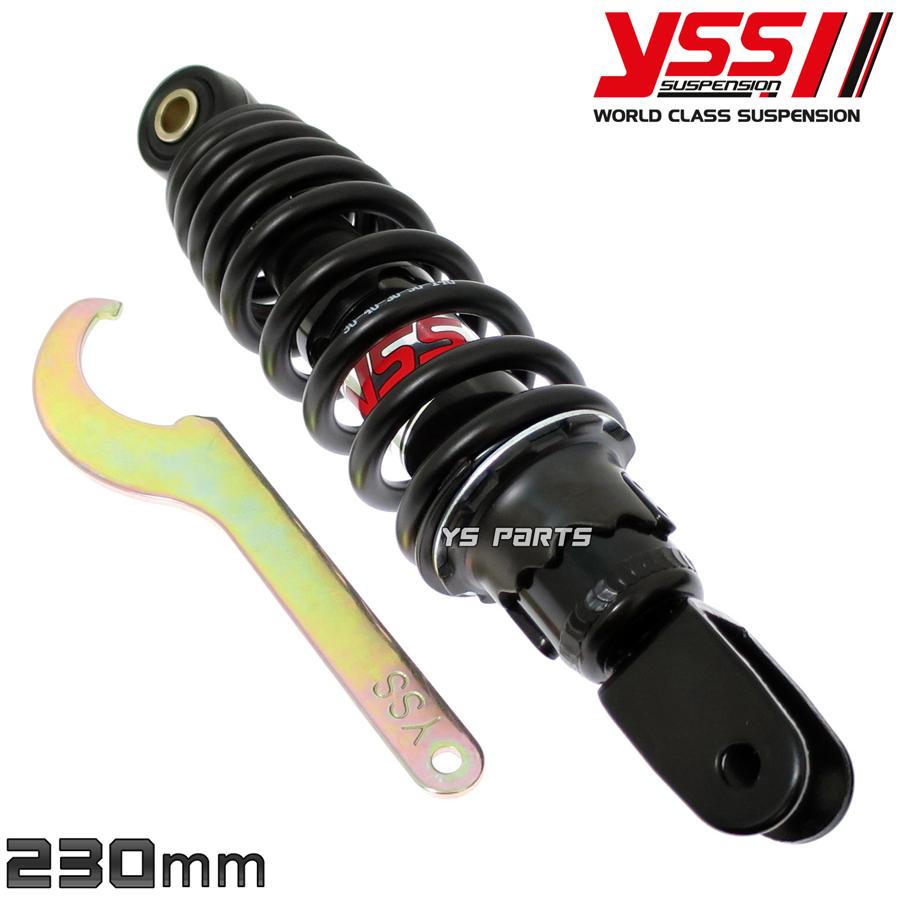 【ツインダンパー】YSSリアサス黒230mm ジョグ90[3WF]アクシス90[3VR]グランドアクシス[SB01J/SB06J]リモコンジョグZR[SA16J]ジョグ3KJ｜ys-parts-jp