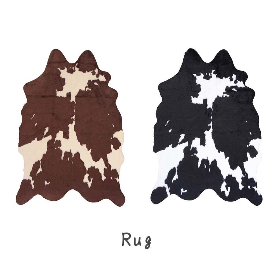 ラグ マット ラグマット デザインラグ カーペット ブラウンブラック 茶色 黒 牛柄 カウ柄 フェイクファー 毛皮 絨毯 160 2cm Azmy39 レトロおしゃれ雑貨家具のプリズム 通販 Yahoo ショッピング