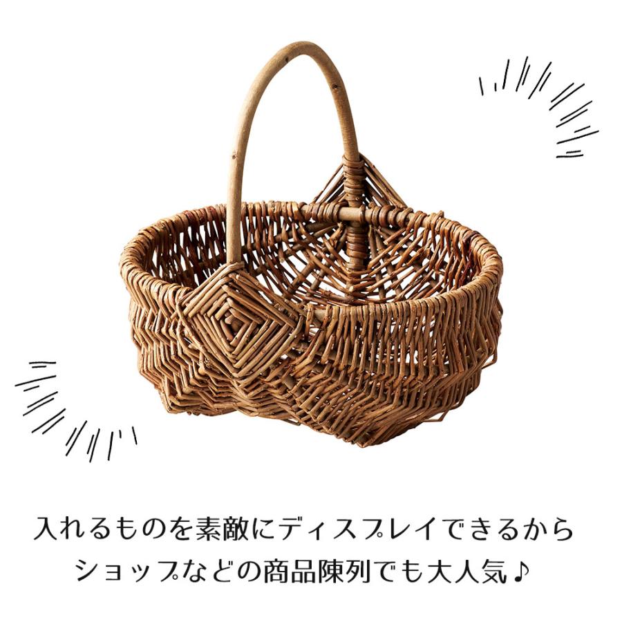FOBcoopフォブコープ カゴバッグ 蓋付きバスケット フランス柳製 皮付き柳かごバッグ バッグ 買い物かご かご カゴ 籠 バスケット 小物