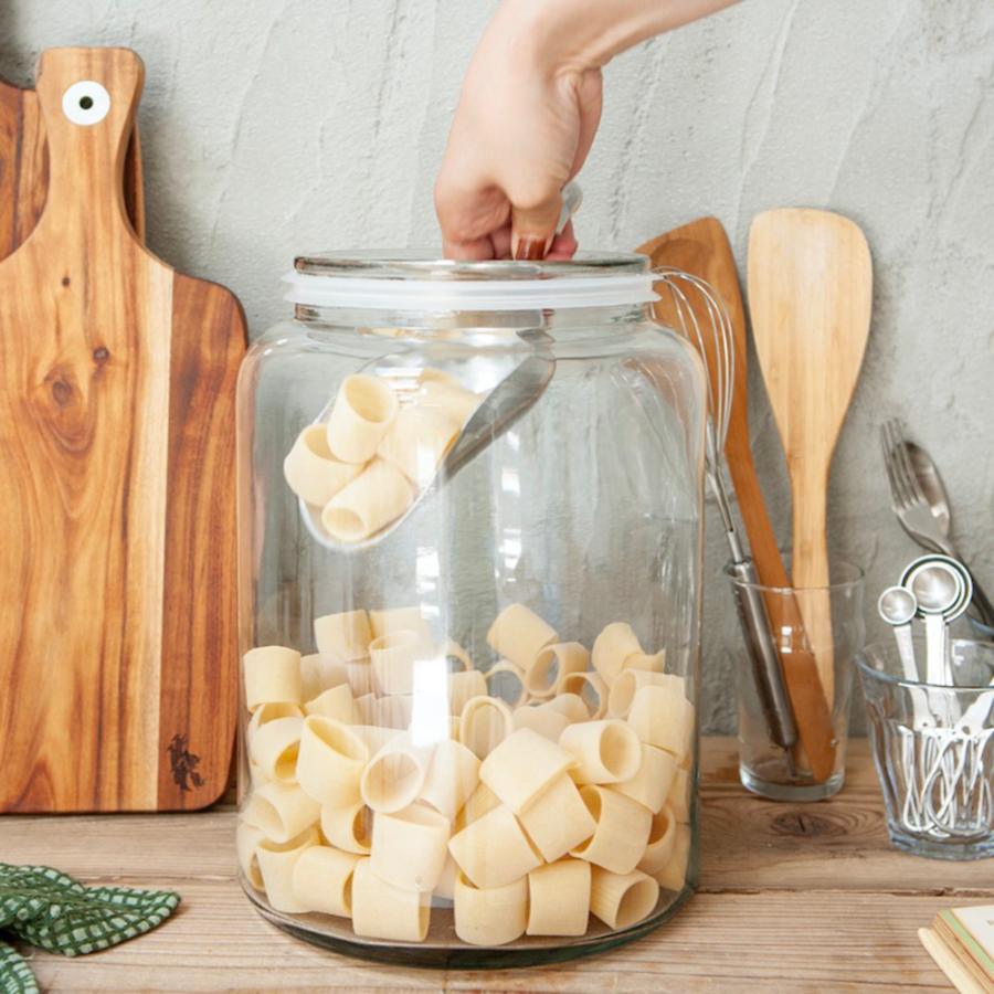 イタリア製　ガラスジャー　大 Amazon｜大型ガラス密閉保存瓶詰ジャー イタリア製 14オンス 1.1ガロン